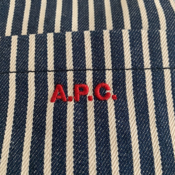 A.P.C. Navy & Off-White Thais Mini Tote - Picture 7 of 12